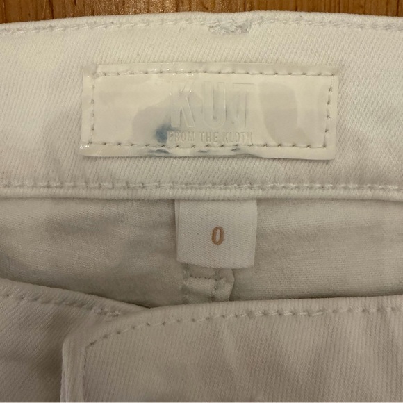 Kut From The Kloth Kelsey Fab Ab Ankle Flare High Rise Raw Hem Jeans Size 0 - Picture 2 of 10